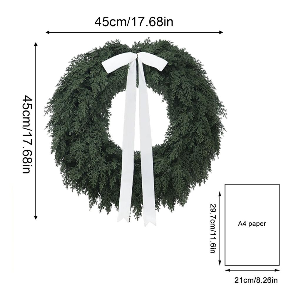 Künstlicher Weihnachtskranz aus Zedernholz mit natürlicher Haptik, Grün
