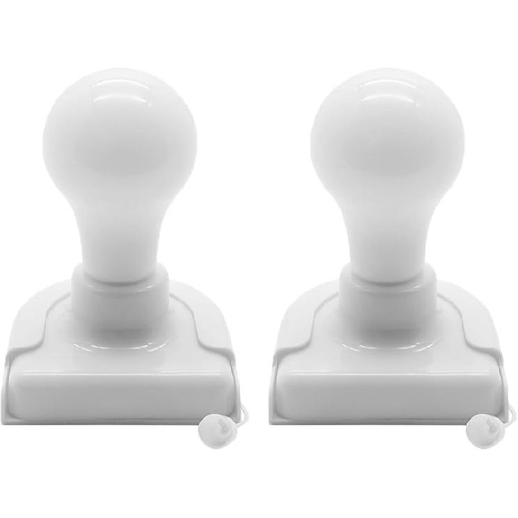 2 Pack Stick-Up Battery Operated Light Bulb, Battery Powered Wireless LED Closet Light Bulb, Self Adhesive Wall Mounted Light Fixture with Pull Chain