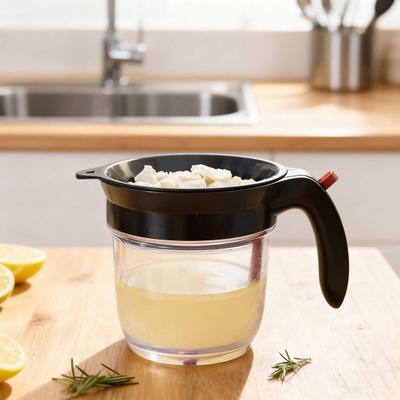 Yousheng Fat Separator Cup with Bottom Release 4-Cup Gravy Strainer & Oil Filter for Cooking Heat-Resistant Kitchen Gadget