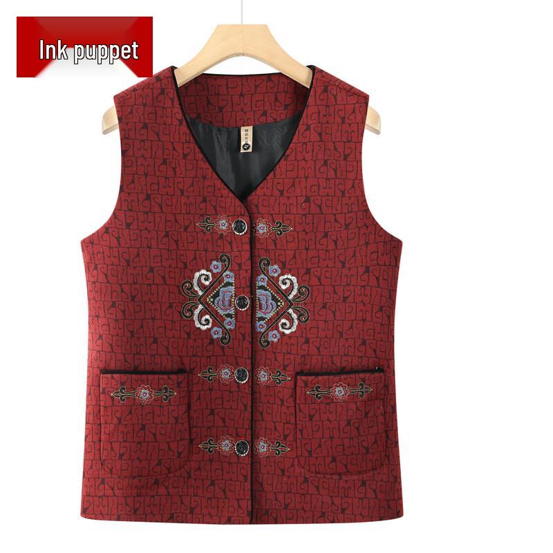 Women s New Chinese Style V-Neck Vest 6XL