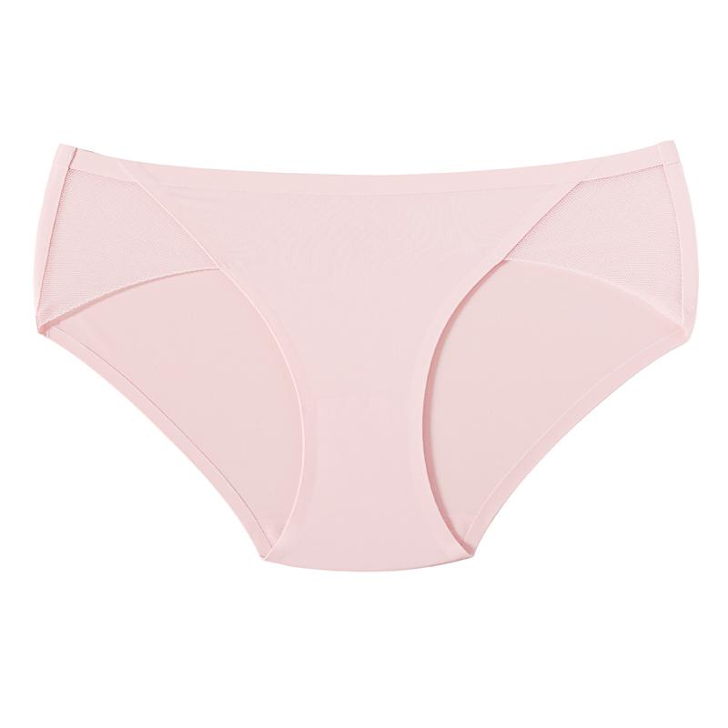 CINOON Sexy dámské kalhotky Ledové hedvábné bezešvé spodní prádlo síťované patchworkové spodky Pohodlné kalhotky do středního pasu
