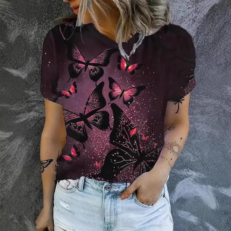 Summer Casual Versatile High-quality Fashion Short Sleeved Round Neck Loose T-shirt