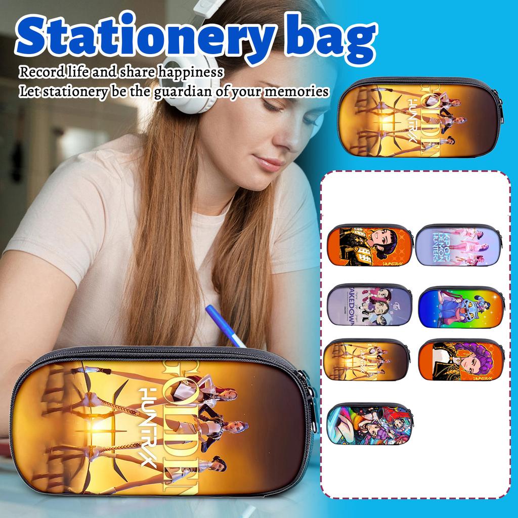 Printed Peripheral Pencil Bag Witch Girls Group Primary And Secondary School Students Pencil Case