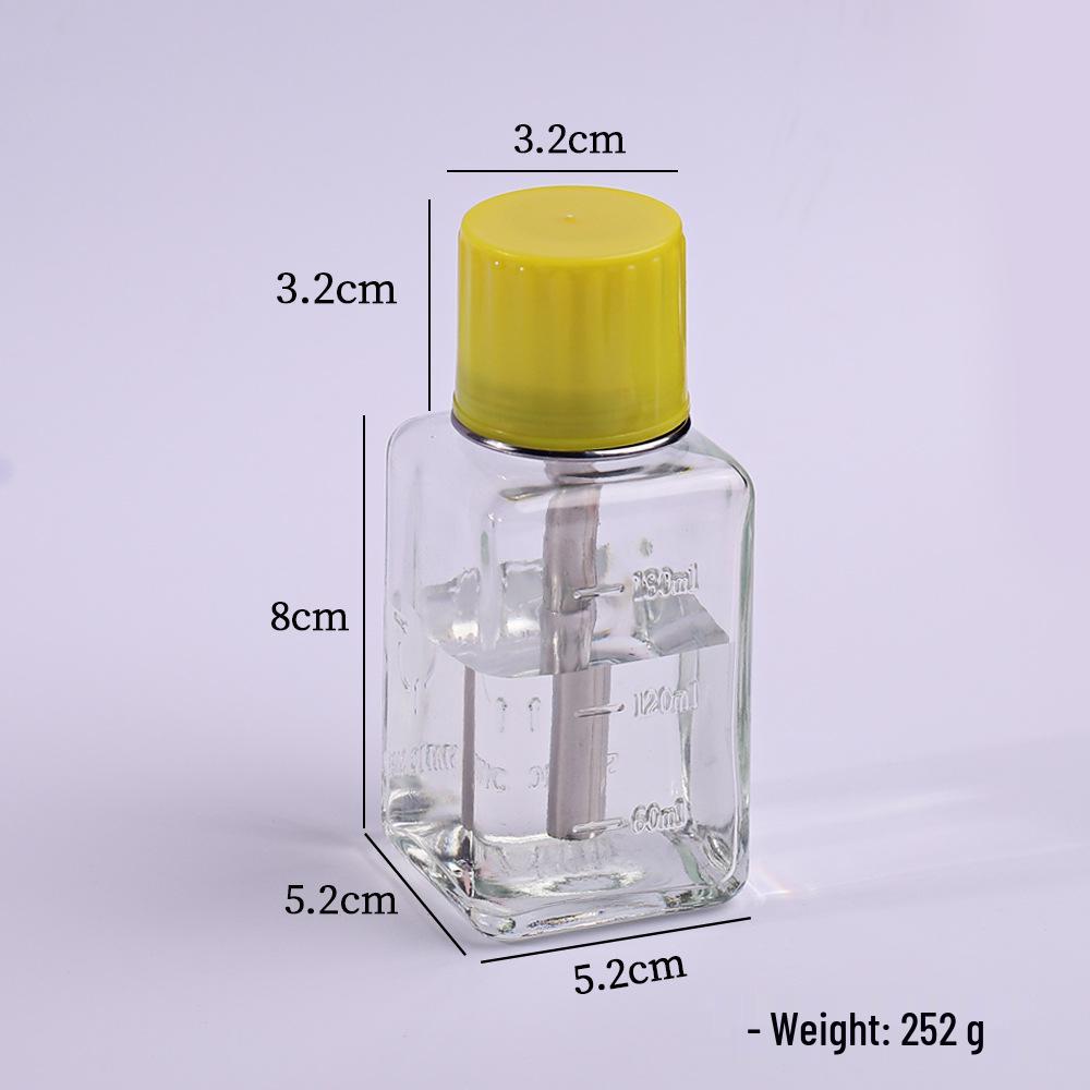 Steel Pump Glass Nail Art Bottle with Scale, Dustproof Cap, Large Mouth, and Anti-Rust Metal Core