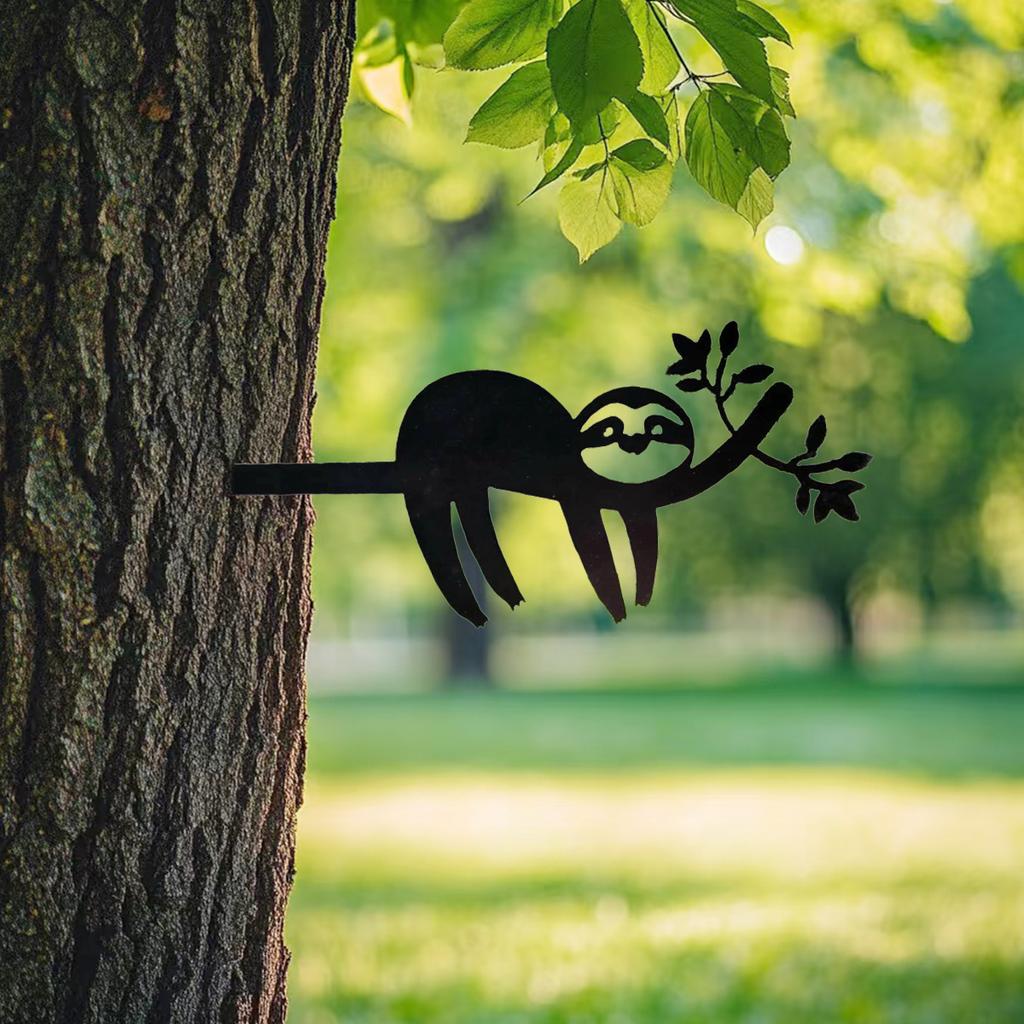 1Pc Iron Sloth Fence Decoration, Sloth Gift for Women, Can Be Used for Courtyard Trees, Gardens, Garden Piles, Fence Decoration.