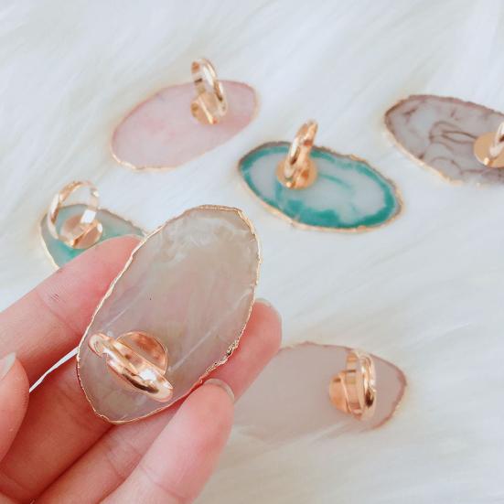 Resin Nail Art Finger Ring Plate Gel Polish Cream Holder Mixing Color Palette