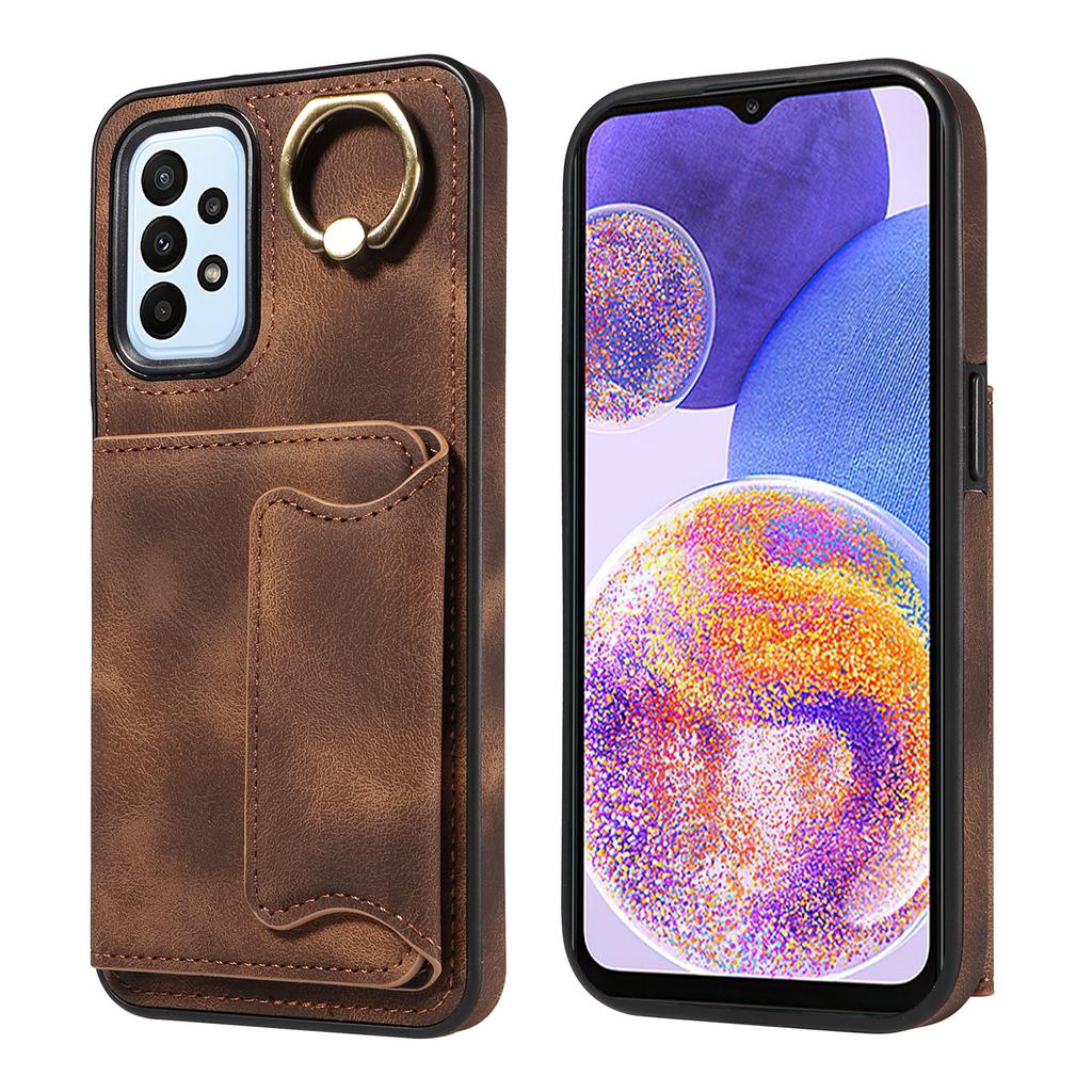 For Samsung Galaxy A23 (4G),Samsung Galaxy A23 5G Ring Bracket Card Holder Slots Cover Phone Case