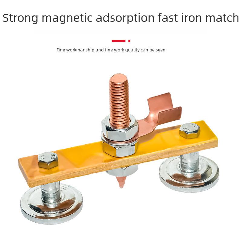 Stark magnetisk adsorption jordningsanordning för elektrisk och fordonssvetsningssäkerhet.