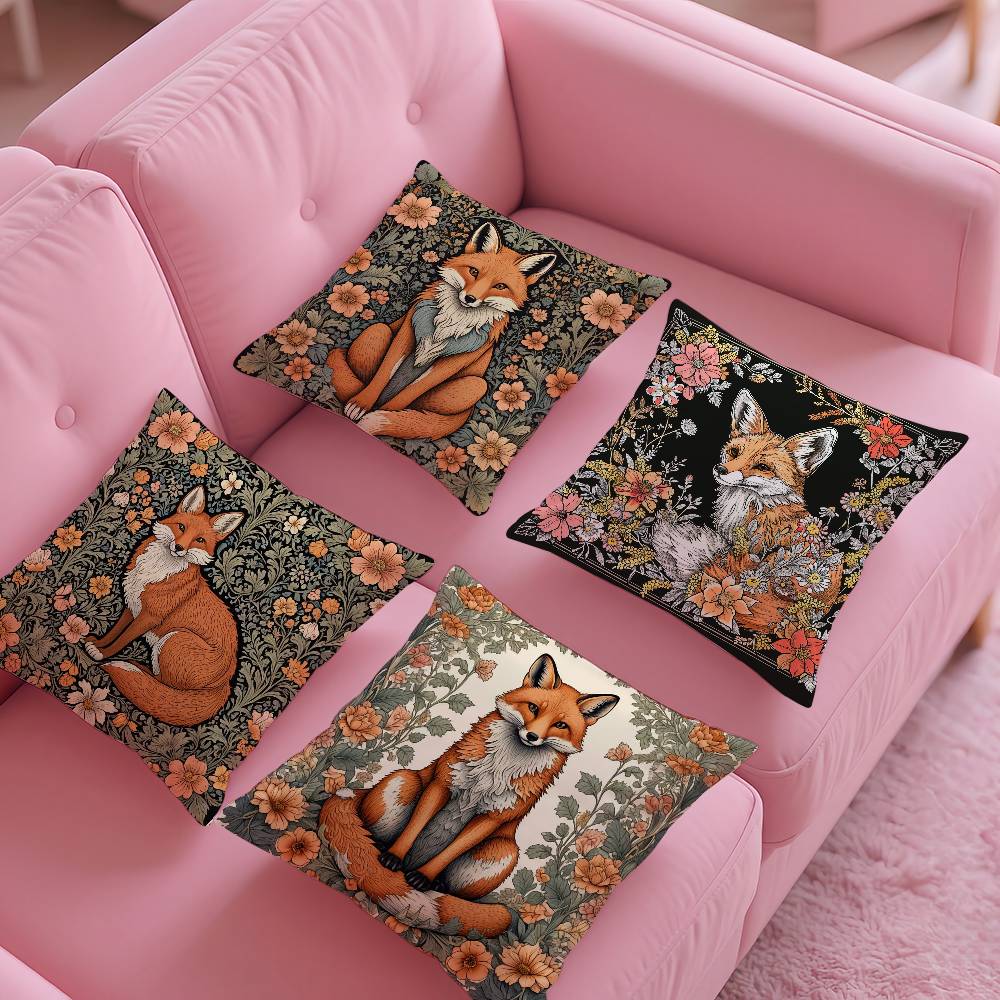 William Morris Art Fox Pillow Case pattern printing pillowcase living room sofa cushion cover bedroom room decor
