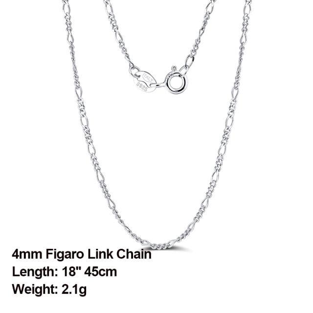 Italian 925 Sterling Silver Neck Chain Rose Gold Color 1.0mm Cable Chain Necklace Silver O-chain Cross Chain