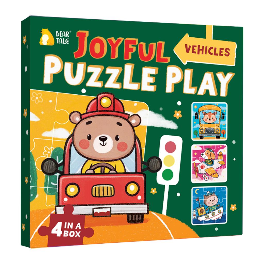 4-in-1 Christmas Jigsaw Puzzle for Kids Santa Claus Snowman Christmas Tree Elk Toddlers Stocking Stuffers Toys Xmas Party Favors