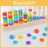 Wooden Kids Rainbow Ferrule Game For Learning Colors And Improving Motor Skills