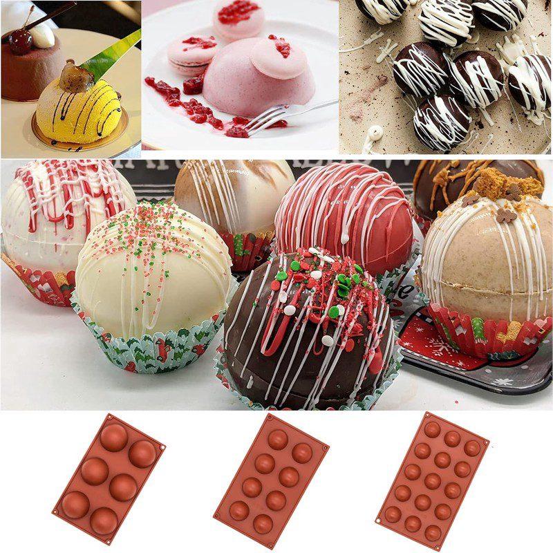 6/15/24Holes Half Sphere Silicone Molds DIY Baking Half Ball Chocolate Candy Cake Mold Baking Tray Pastry Molds Kitchen Tools