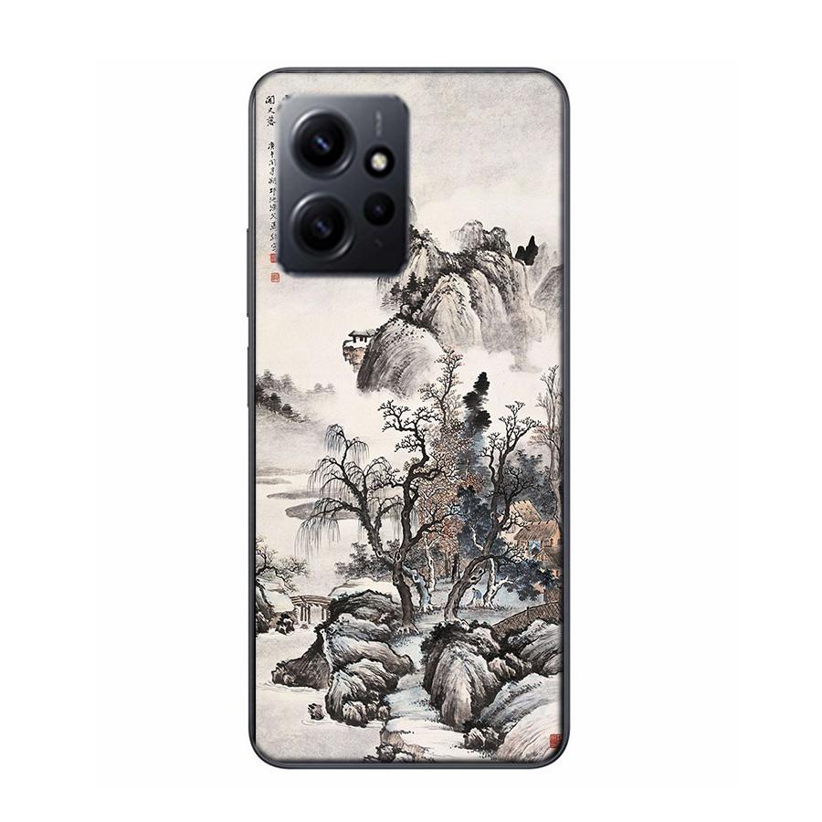 Chinese Style ink Painting Art Phone Case For Redmi 12 13C 12C 15C 9 10 10C Note 13 Pro Plus 14 15 Pro 9T 9C 9A TPU Soft Cover C