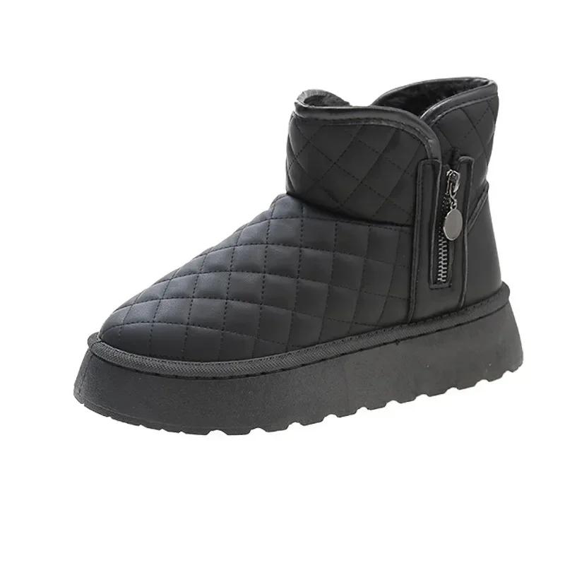 Fashion Plus Warm Booties Shoes for Woman Elegant With Medium Heels Women's Ankle Snow Boots On Promotion Anti Skid Offer Slip Furry Hot