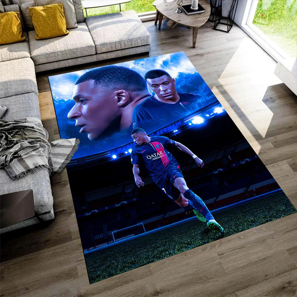 Star Player Kylian Mbappé Floor Mat Perfect for Outdoor Study room Playrooms Foyer Anti-slip Rug Office home decor Birthday Christmas Gift