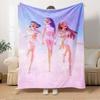 K-POP Anime Girl Group Vier Jahreszeiten Weiche Warme Decke Ganzjahres Dick Gestrickt Polyester Tagesdecke für Bett, Camping, Reisen Perfektes Geschenk