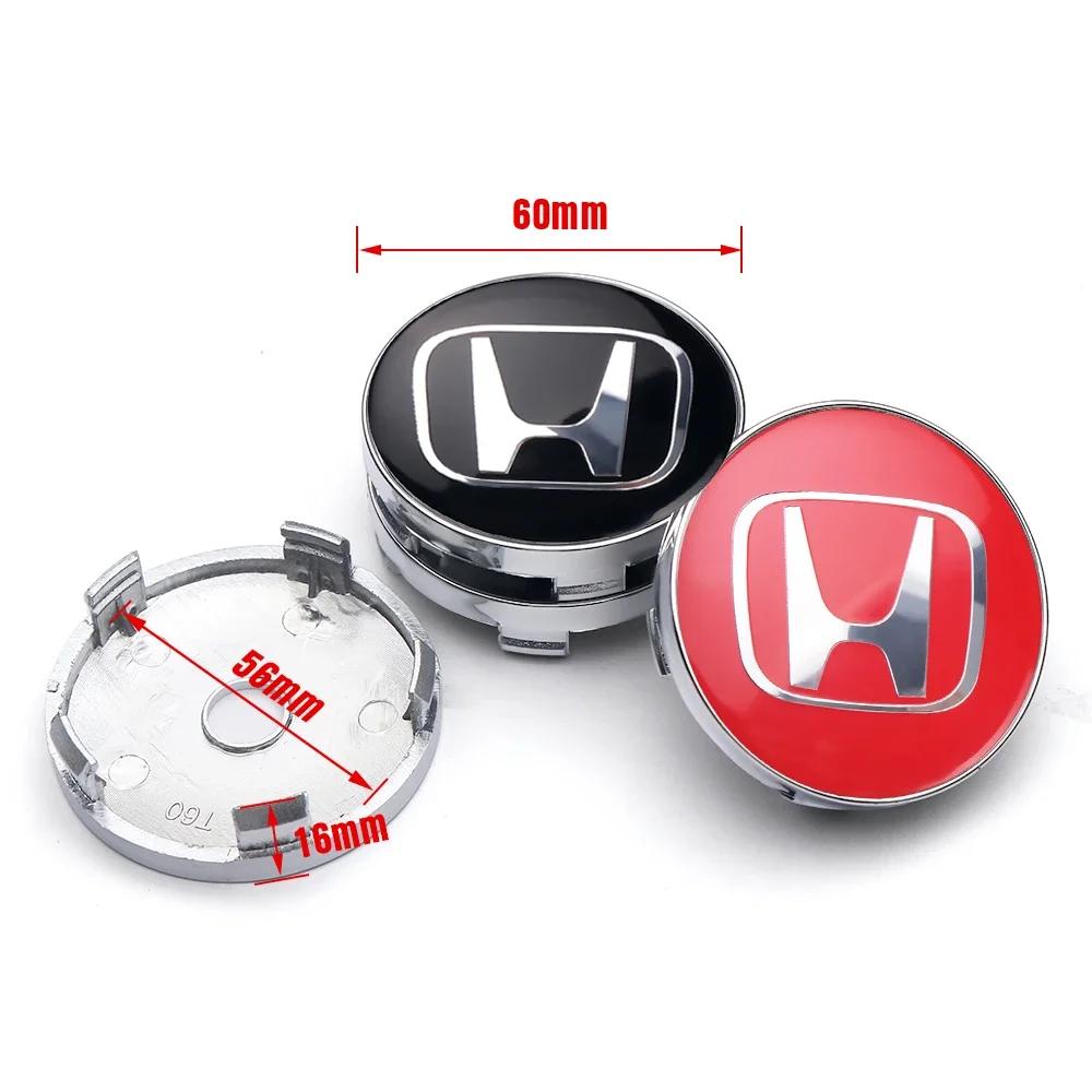 56/58/60/59mm for Honda Type R Type S VTEC DOHC Modulo Vezel Legend Si RR Insight Car Wheel Center Hub Caps Auto Accessories