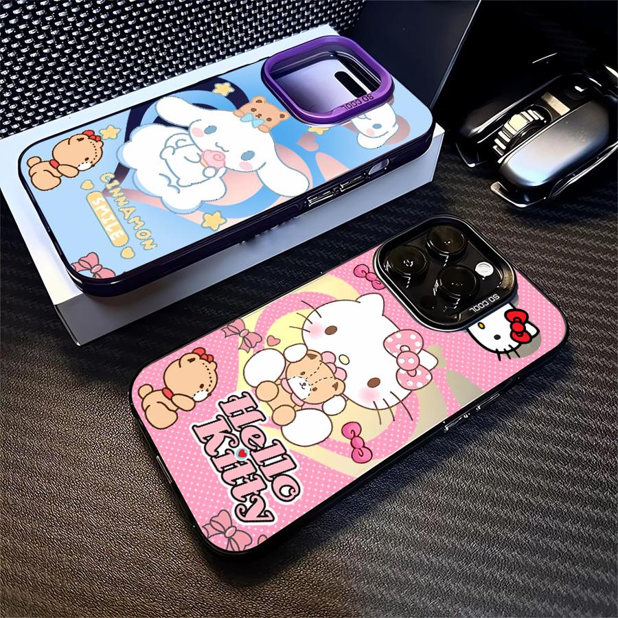 Phone Case for iPhone 14 15 16 Plus 11 12 13 Pro Max 17 Air 16e Soft Cover Cartoon Hello Kitty Cinnamoroll