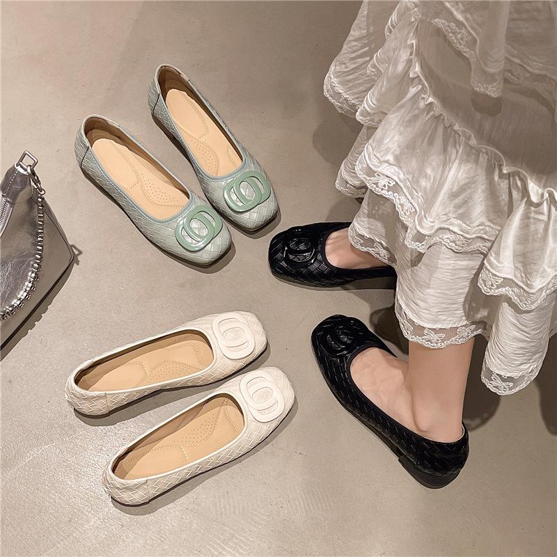 Low heels are not tired, low heels and soft soles, new light-mouth shoes, single shoes, mother shoes, 100 women's summer soft leather women's shoes