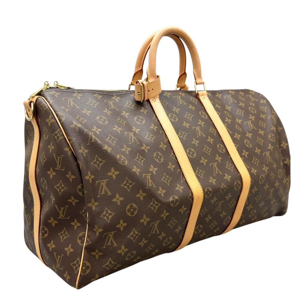 LOUIS VUITTON Monogram Keepal Band Lierre 55 Boston bag Brown Women used