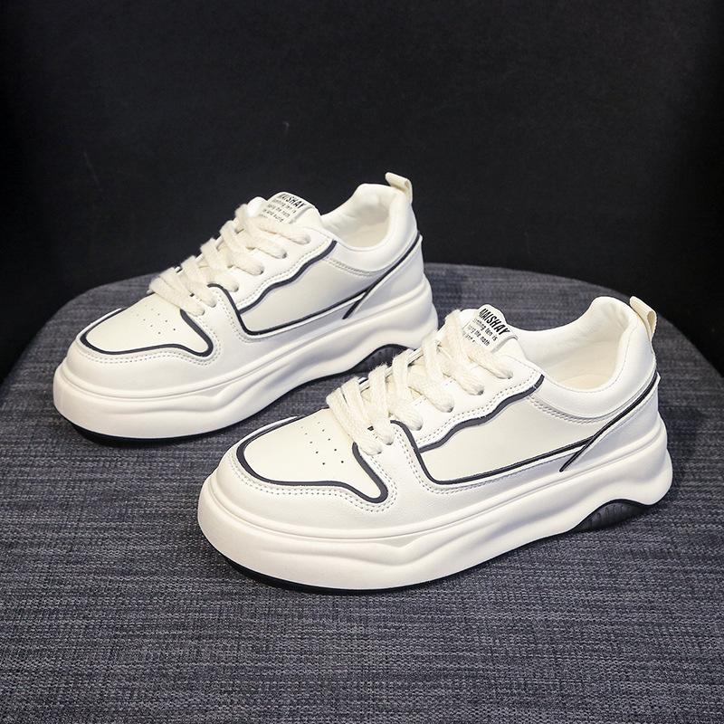 Kleine weiße Schuhe Damen Frühling Neu Dicksohlige Erhöhte Lässige Sportliche Allround-Sneaker