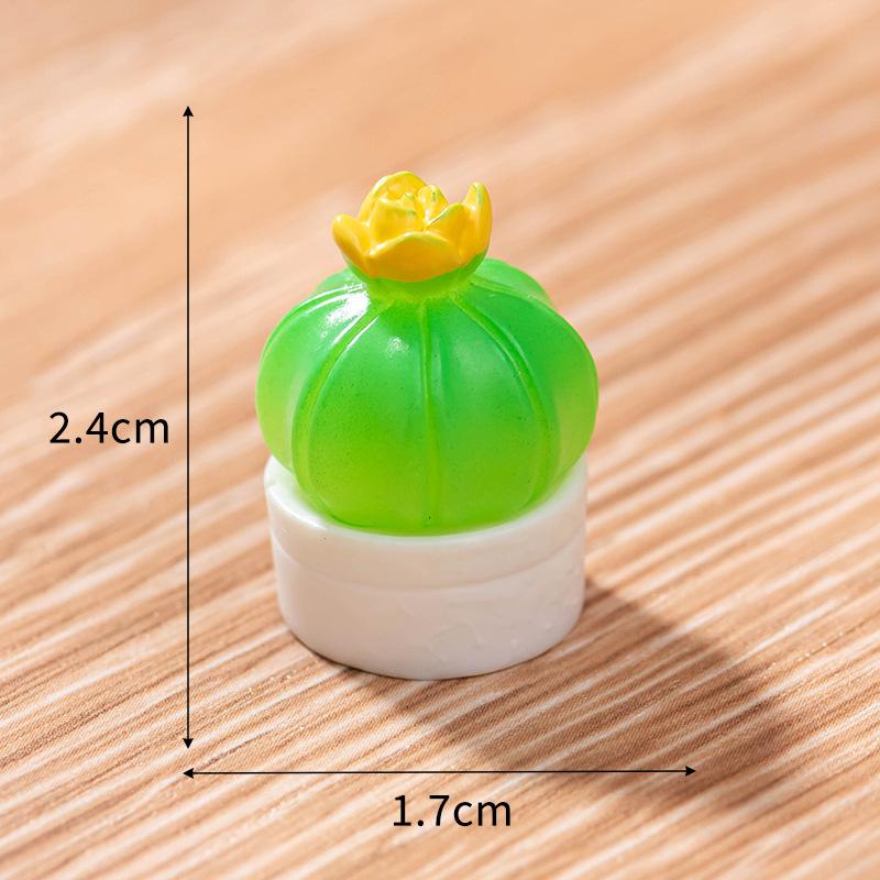 Micro Landscape Ornaments Simulate Succulent Plant Cactus Pot Resin Crafts Baby House Desktop Decoration Small Ornaments