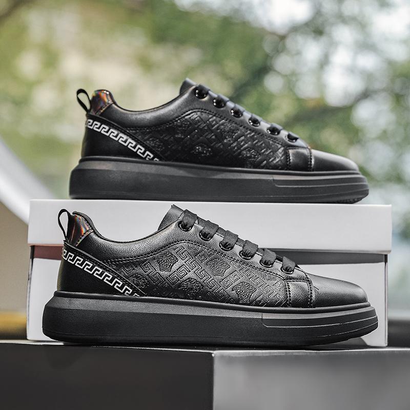 mens black leather skate shoes