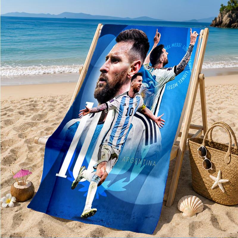 World Cup Celebration Messi Beach Towel, Quick-drying, Easy To Care For, Suitable for Both Fitness and Beach Vacations,Sports Essential