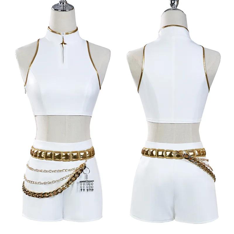 Jyy3 Rumi Mira Zoey White Singing Suit Women Girls Halloween Party Role Playing Outfit Cosplay Costume For Adult Jy