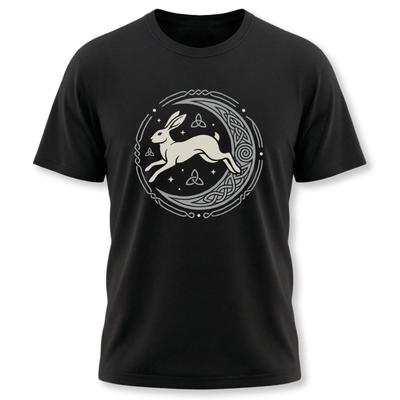 Celtic Hare Moon Mandala Design T-Shirt | Pagan Mythology Tee
