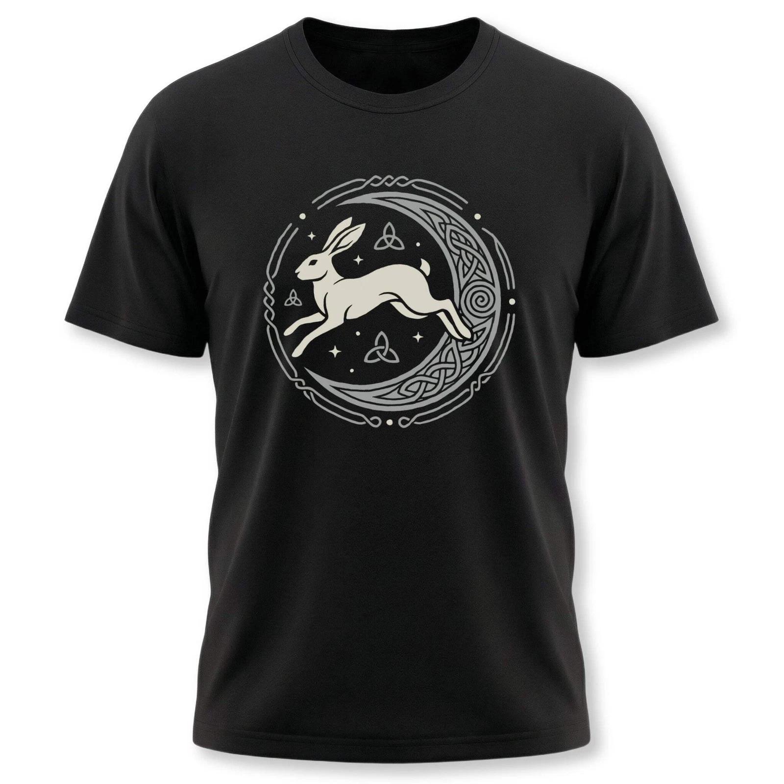 Celtic Hare Moon Mandala Design T-Shirt | Pagan Mythology Tee M