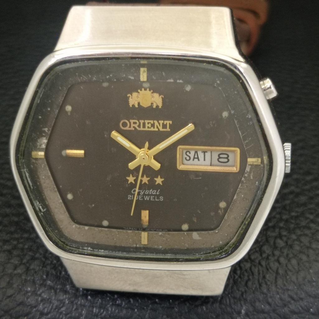 JAPAN VINTAGE ORIENT CRYSTAL AUTOMATIC 46943 MENS ORIGINAL DIAL WATCH a703470-1 R213c-a703470