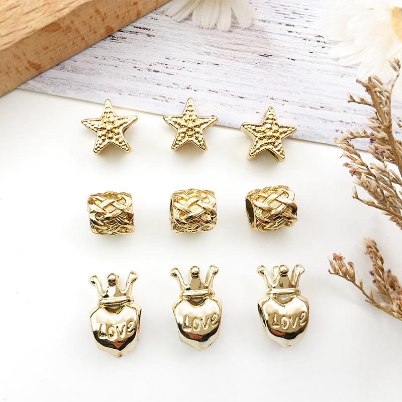 

UV Gold Alloy Star Crown Bead for DIY Bracelets & Necklaces