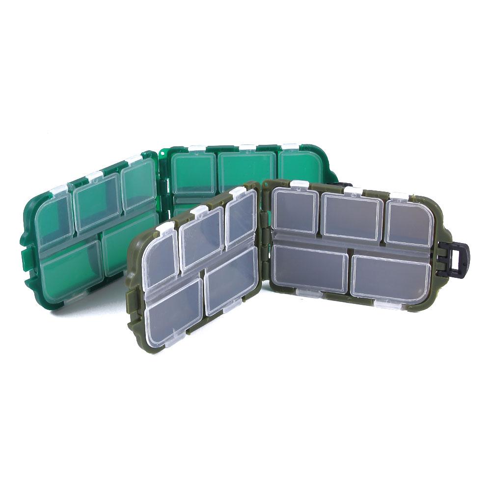 Multifunktionale organisierte 10 Fächer doppelseitig transparent sichtbar Kunststoff Angelköder Box Pesca Angelwerkzeuge