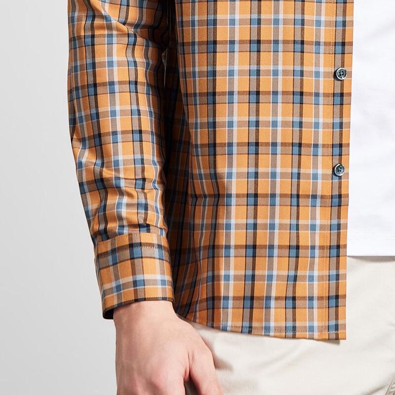 Men's Business Casual Plaid Long-Sleeve Shirt