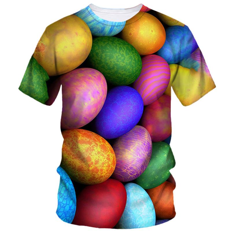 Creative Funny Egg 3d Printed T Shirt Men Summer Short Sleeve Harajuku Casual Loose