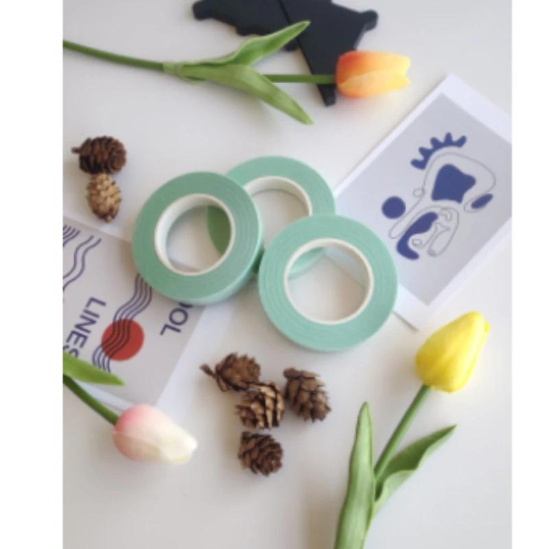 30 Yard 12MM Floral Stem Tape Corsages Buttonhole Artificial Flower Stamen Wrap Florist Green Tapes Nylon Flower Supplies