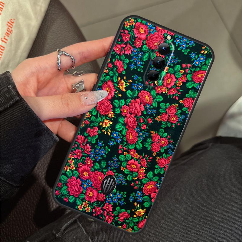 Russian Scarf Floral Case For ZTE Nubia RedMagic 11 9 8 10 Pro Plus 8S 9S 10S Pro 5G 5S 6 7 6S 7S Pro 10 Air Cover