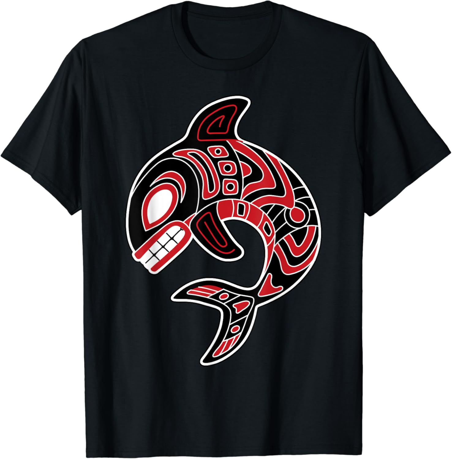 

Northwest Coast Orca Native Totem Killer Whale T-Shirt Unisex Cotton Short Sleeve Animal Design Tee 4XL