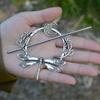 Vintage Butterfly Hair Claw Decoration For Women Inspire By Culture With Silver Plating and Crescent Shape Daily Use