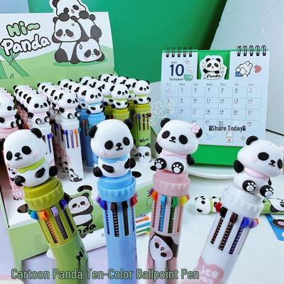 Mehrfarbiger Cartoon Panda Kugelschreiber - 10-in-1 Drucktyp für Studenten