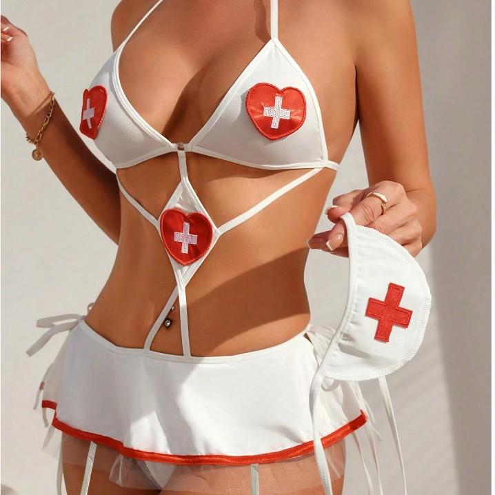 Lingerie Halloween Cosplay Nurse Doctor Career Cosplay Pure Desire Couple Passion Pajamas