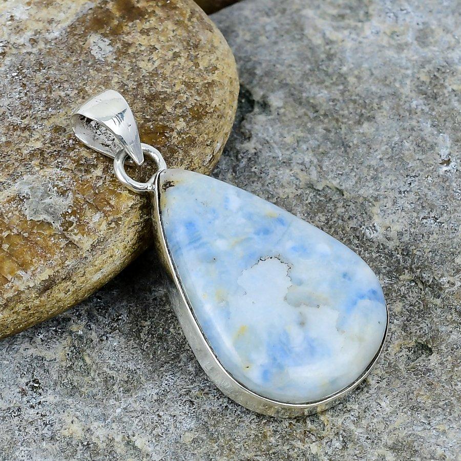 

Синий родохрозит драгоценный камень ручной работы стерлингового серебра 925 пробы ювелирные изделия кулон изысканный кулон, подарок для женщин