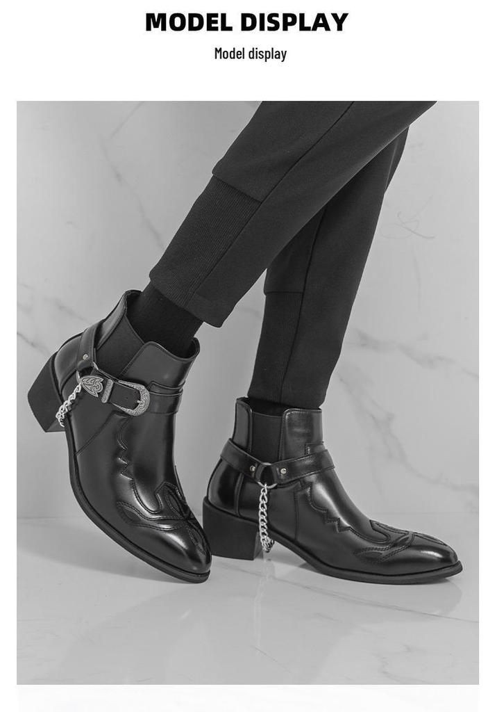 Men's Retro Leather Martin Boots - Chelsea Style with Zipper Ankle
