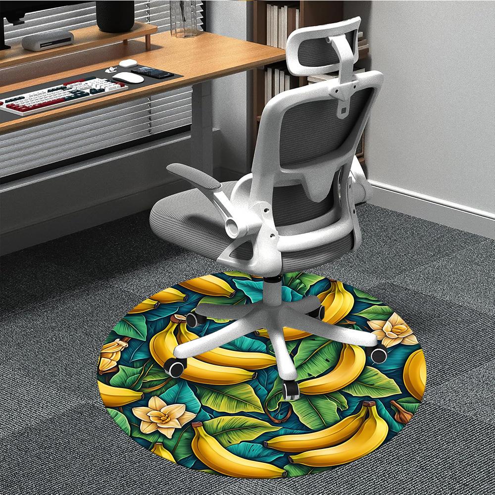 

1pc Banana Leaf Pattern Chair Carpet for Office, Non-slip, Soft and Durable Office Rug for Decoration, Perfect for Office yy260105059 80cm by 80cm