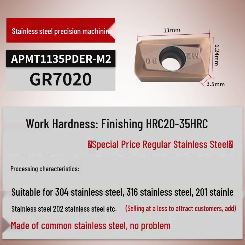 APMT1604PDER R0.8 Cermet CNC Milling Cutter Blade 1135 Machining Center Tool Head