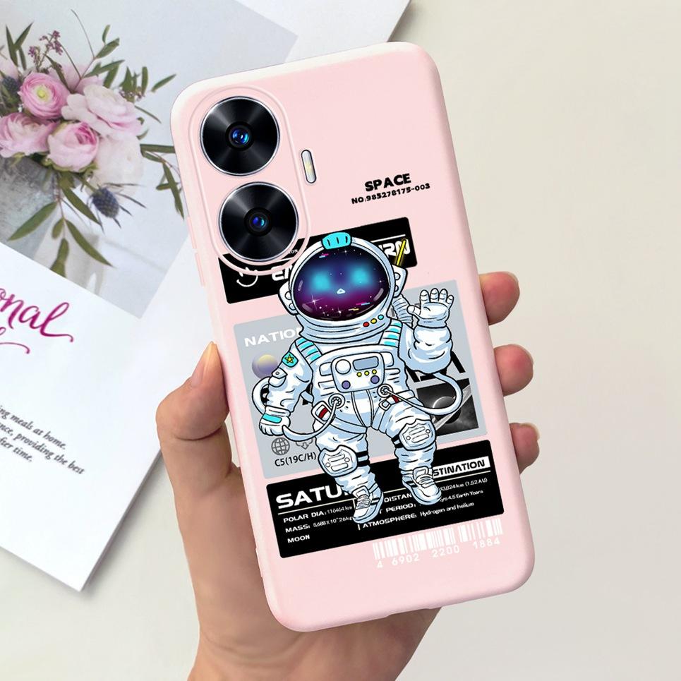 Soft Silicone Phone Case For Realme C55 C53 C51 Oppo Back Cover Funny Dinosaur Cat Printing Fundas Shell RealmeC53 C 55 53 Coque