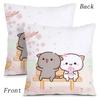 Kawaii Cute Peach Mochi Cat Pillow Covers Cartoon Sofa Decorative Home Double-Sided Printing Short Plush Cute Cushion Cover