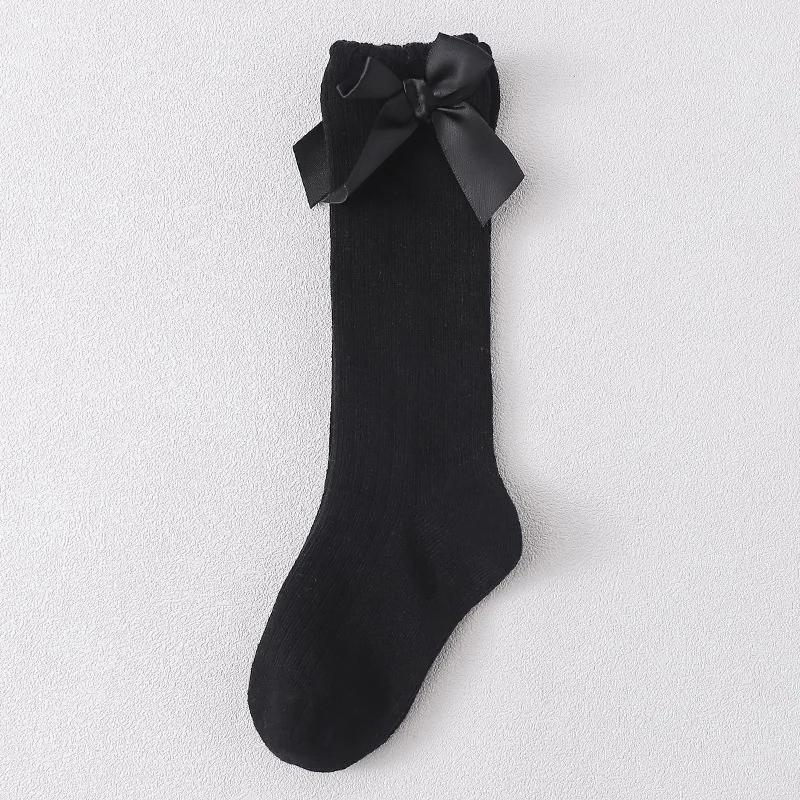 Kids Socks Toddlers Girls Big Bow Knee High Long Soft Cotton Lace Baby Kniekousen Meisje  Children Clothing Baby Stuff